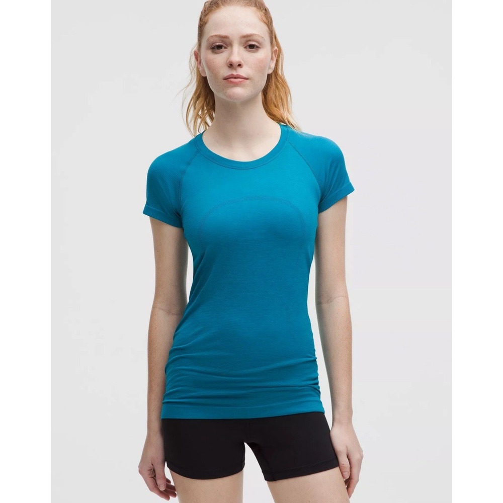 Lululemon Swiftly Tech Teal Short Sleeve Athletic Running Top SZ 8
